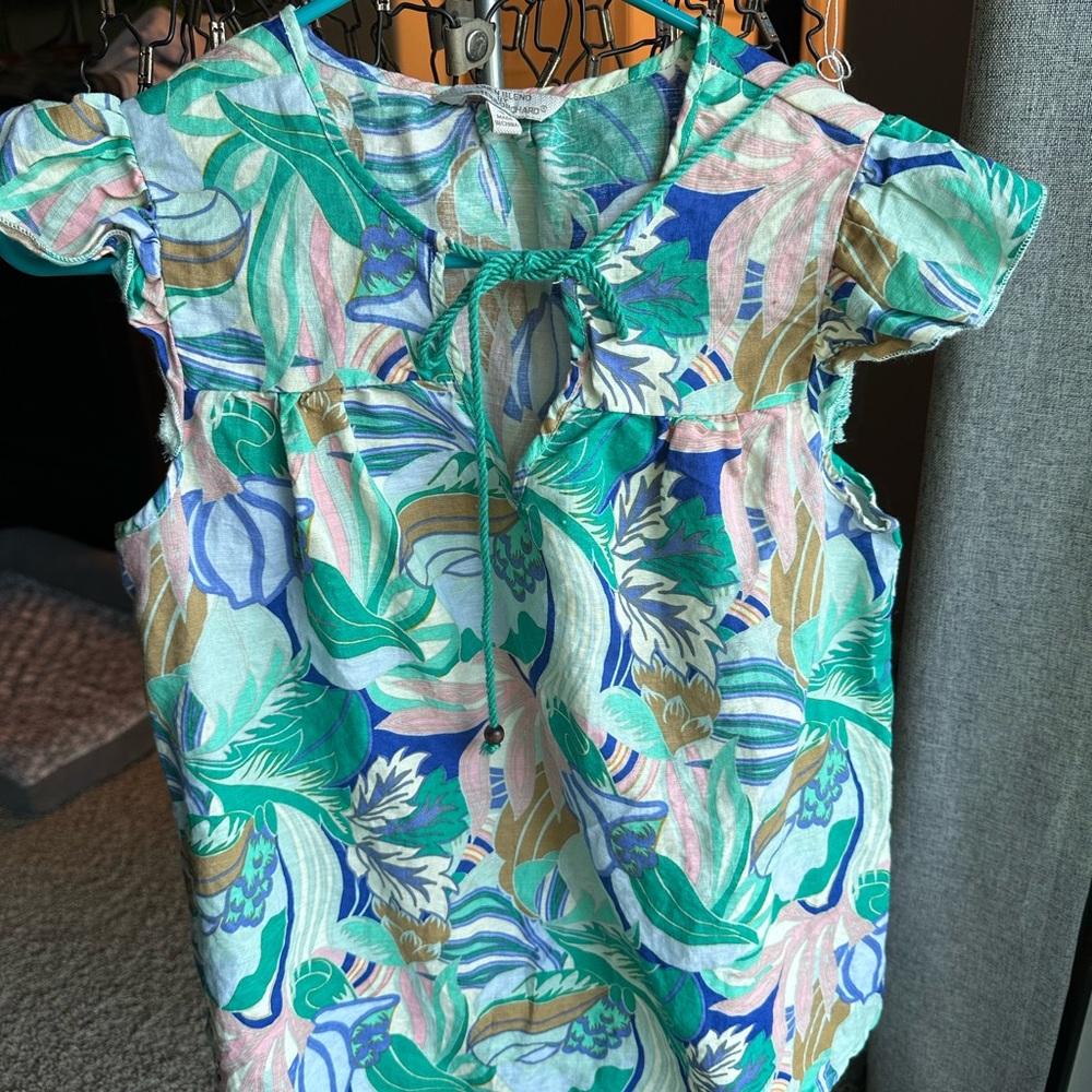 Anthropologie Tropical Print Blouse